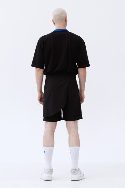 Чорні шорти-бермуди унісекс Rebel Shorts зі зйомною баскою-спідницею 131408 Black фото