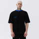 Чорна футболка унісекс Fortitude T-shirt с синім воротом 131409 Black & Royal Blue фото 1