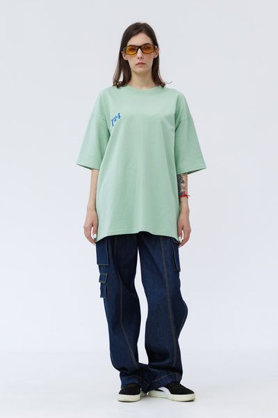 Світло-зелена футболка унісекс Strength T-shirt з вишивкою та принтом 131413 Matcha & Print фото
