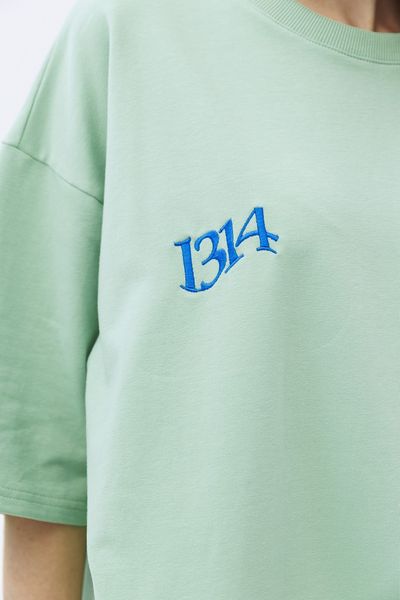 Світло-зелена футболка унісекс Strength T-shirt з вишивкою та принтом 131413 Matcha & Print фото