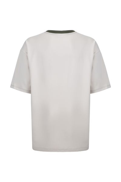 Бежева футболка унісекс Fortitude T-shirt з воротом хакі 131409 Beige & Khaki фото