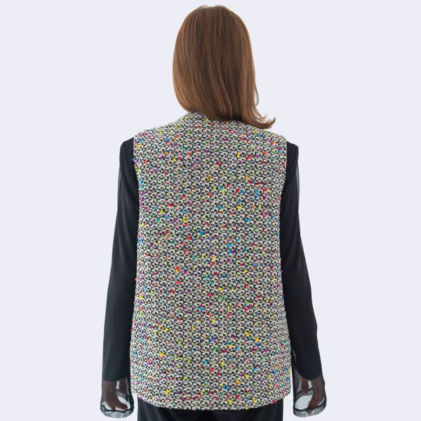 Multicolored oversized tweed vest Bravery vest, Gray, XS