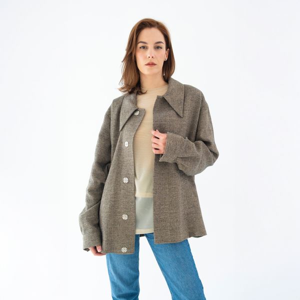 Wool bomber Phoenix  jacket, Beige, M