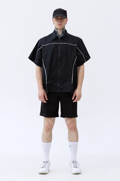 Чорна сорочка Battler Shirt вільного крою з короткими рукавами 131407 Black & White фото