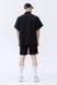 Black loose-fitting Battler Shirt with short sleeves, Black, XS