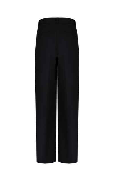 Black elongated Courage Trousers with exterior decorative pockets, Black, M